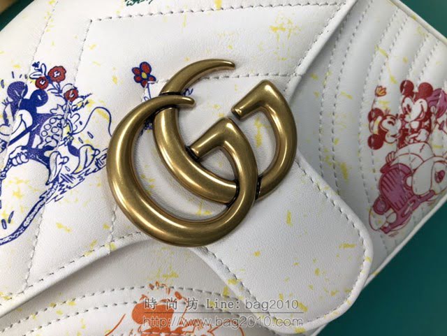 Gucci古馳包包 G家新款女包 547260 古奇白色米奇全皮手提包 Gucci肩背斜挎包 gdj1480